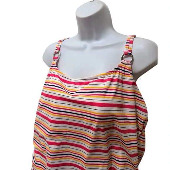 NWT Women's Bal Harbour Ring Striped Tankini Top UPF 50+ Size XXL 20 - Picture 4 of 9